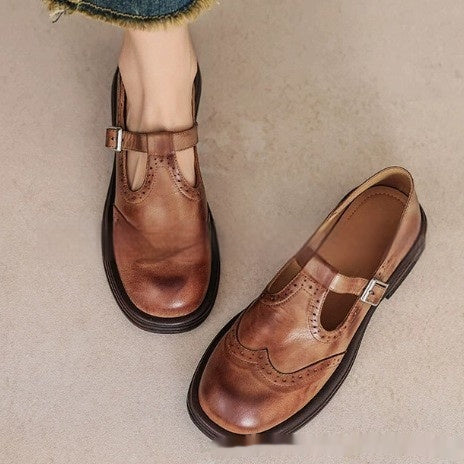 Élégantes Mary Janes en Cuir